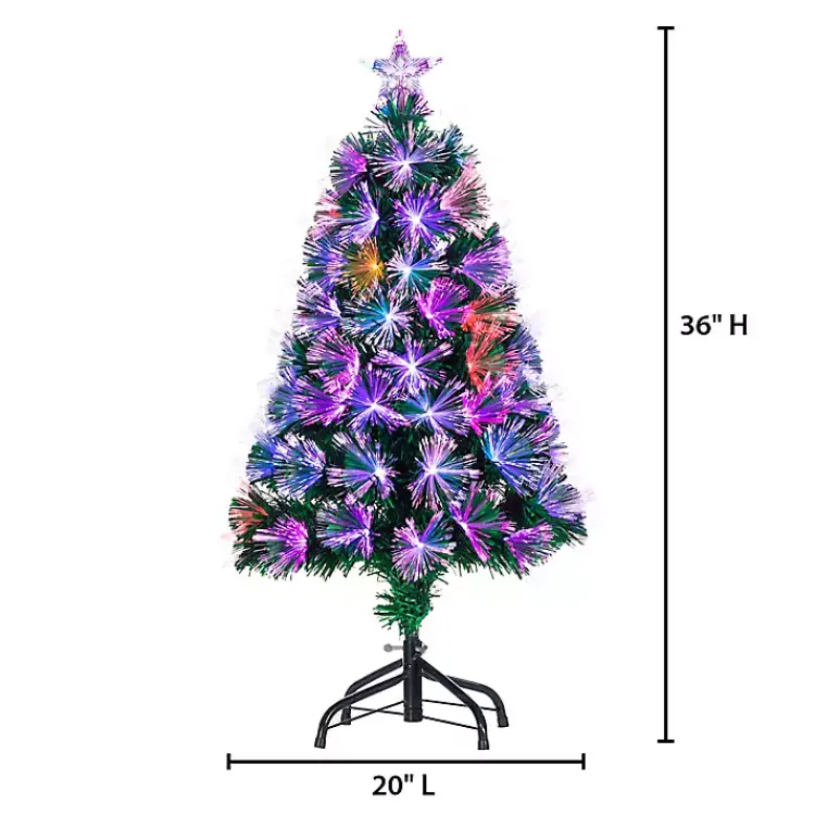 Christmas Trees>Kirklands Home 3 ft. Fiber Optic Color Changing Christmas Tree