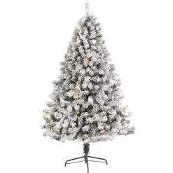 Christmas Trees>Kirklands Home 7 ft. Flocked Lit West Virginia Fir Christmas Tree