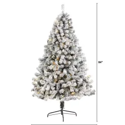 Christmas Trees>Kirklands Home 7 ft. Flocked Lit West Virginia Fir Christmas Tree