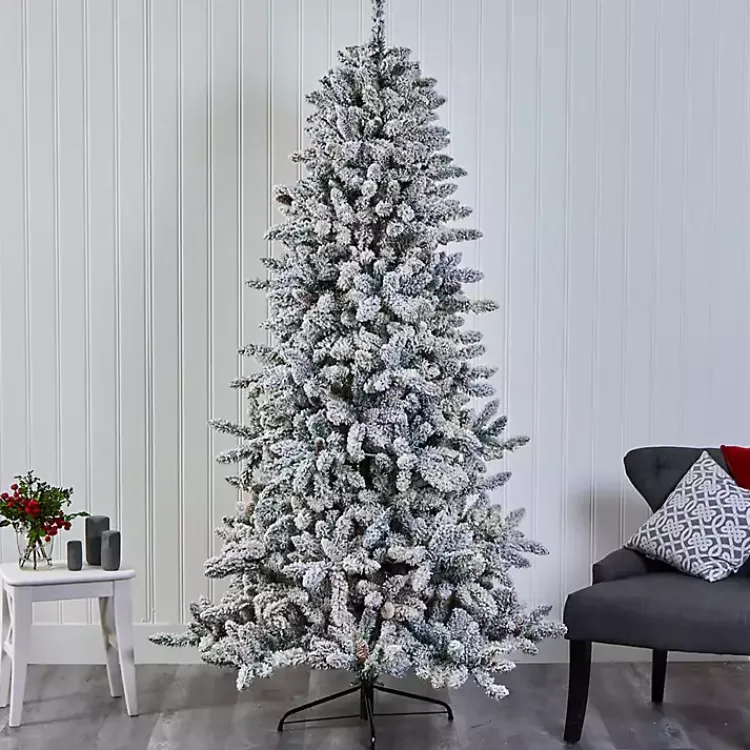 Christmas Trees>Kirklands Home 7.5 ft. Flocked Livingston Fir Pine Christmas Tree