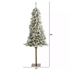 Christmas Trees>Kirklands Home 5 ft. Flocked Pre-Lit Alpine Christmas Tree