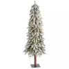 Christmas Trees>Kirklands Home 5 ft. Flocked Pre-Lit Grand Alpine Christmas Tree