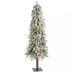 Christmas Trees>Kirklands Home 5 ft. Flocked Pre-Lit Grand Alpine Christmas Tree