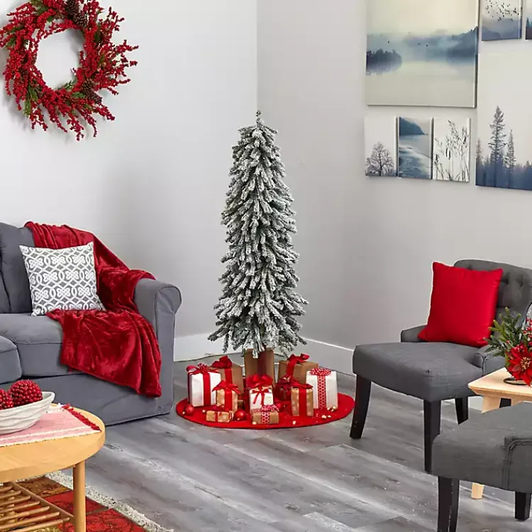 Christmas Trees>Kirklands Home 5 ft. Flocked Pre-Lit Grand Alpine Christmas Tree