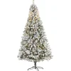 Christmas Trees>Kirklands Home 8 ft. Flocked Pre-Lit Rock Spruce Christmas Tree