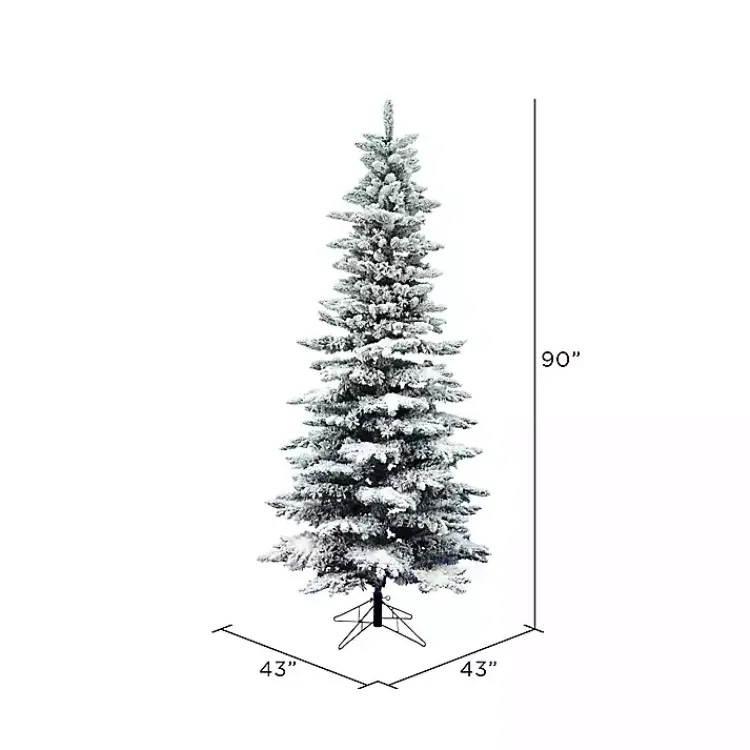 Christmas Trees>Kirklands Home 7.5 ft. Flocked Slim Utica Fir Christmas Tree