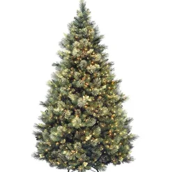 Christmas Trees>Kirklands Home 7.5 ft. Lit Carolina Pine Flocked Christmas Tree