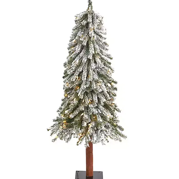 Christmas Trees>Kirklands Home 4 ft. Lit Flocked Grand Alpine Christmas Tree