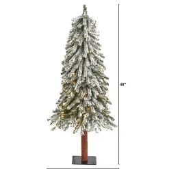 Christmas Trees>Kirklands Home 4 ft. Lit Flocked Grand Alpine Christmas Tree
