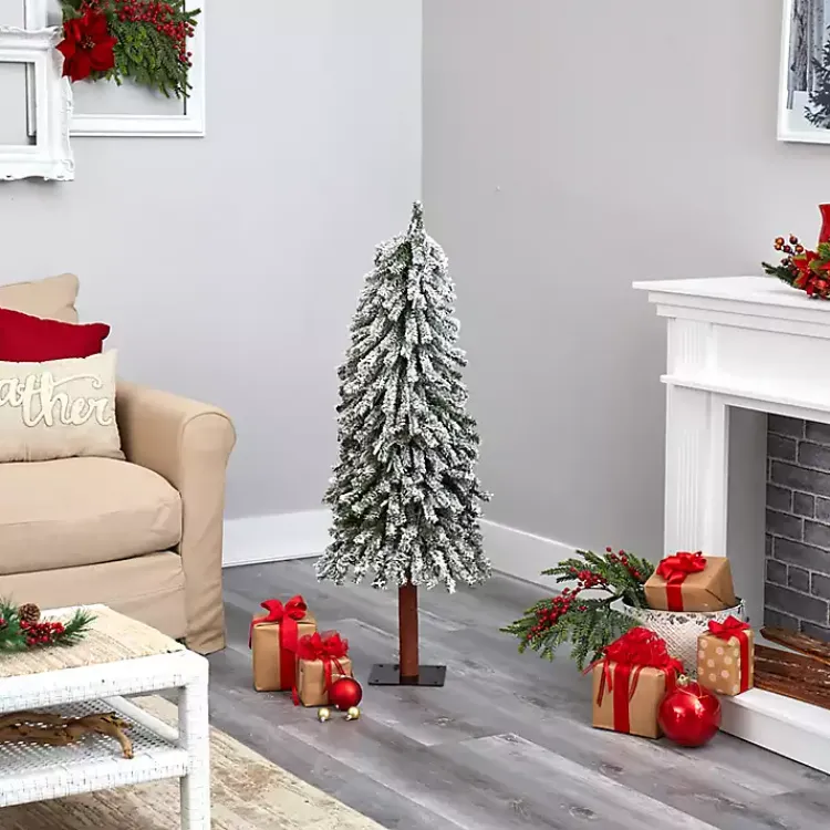 Christmas Trees>Kirklands Home 4 ft. Lit Flocked Grand Alpine Christmas Tree