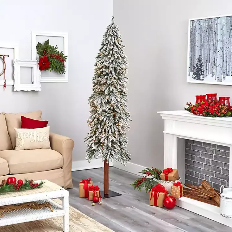 Christmas Trees>Kirklands Home 7 ft. Lit Flocked Grand Alpine Christmas Tree