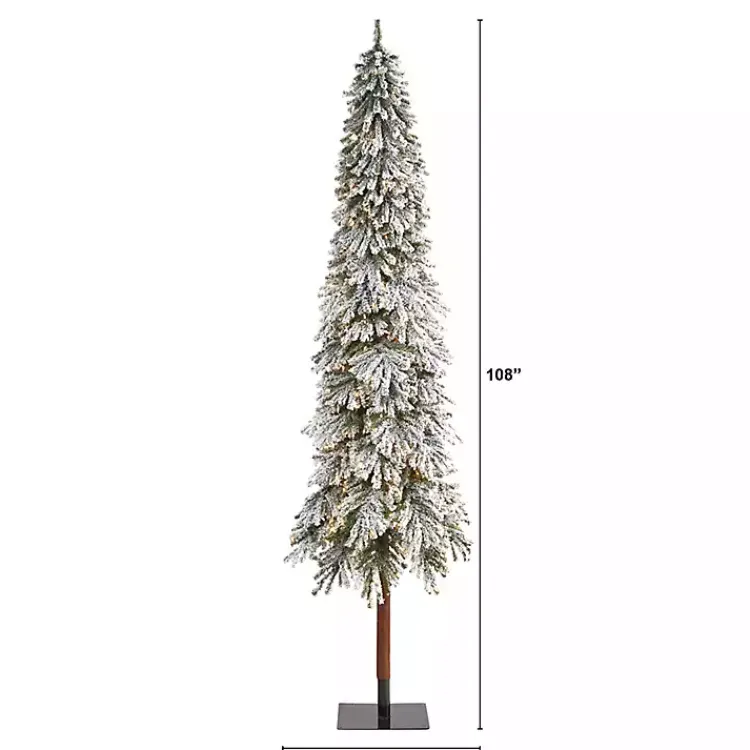 Christmas Trees>Kirklands Home 9 ft. Lit Flocked Grand Alpine Christmas Tree