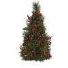 Christmas Arrangements & Garland>Kirklands Home 2 ft. Lit Mixed Pine and Berries Christmas Tree