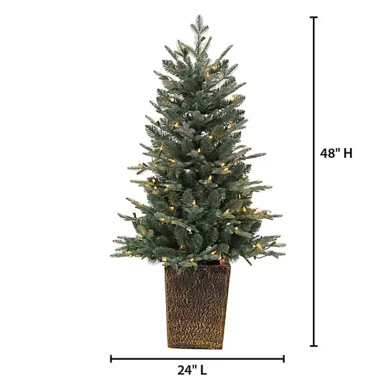 Christmas Trees>Kirklands Home 4 ft. Pre-Lit Blue Spruce Potted Christmas Tree