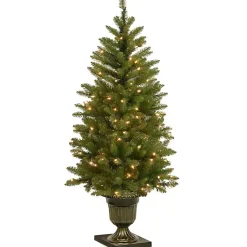 Christmas Trees>Kirklands Home 4 ft. Pre-Lit Dunhill Fir Potted Christmas Tree