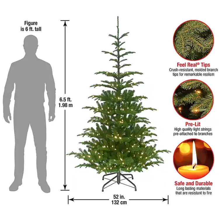 Christmas Trees>Kirklands Home 6.5 ft. Pre-Lit Feel Real Norwegian Christmas Tree