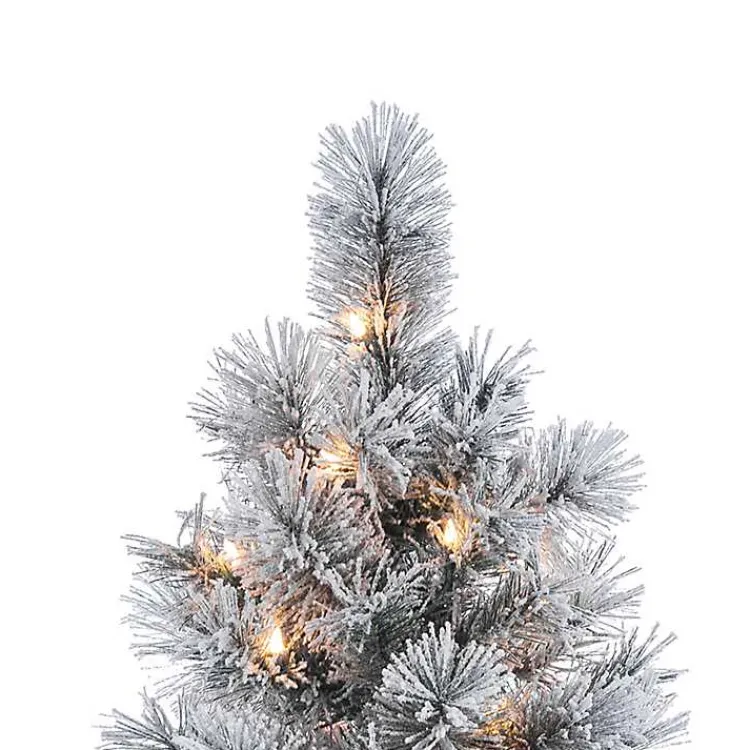 Christmas Trees>Kirklands Home 4.5 ft. Pre-Lit Flocked Potted Pine Christmas Tree