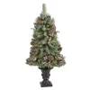 Christmas Trees>Kirklands Home 4 ft. Pre-Lit Frosted Berry and Pine Tree in Urn