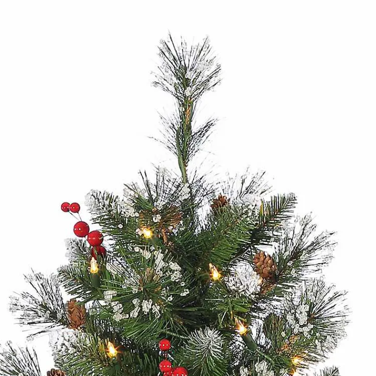 Christmas Trees>Kirklands Home 4 ft. Pre-Lit Glacier Pine Potted Christmas Tree