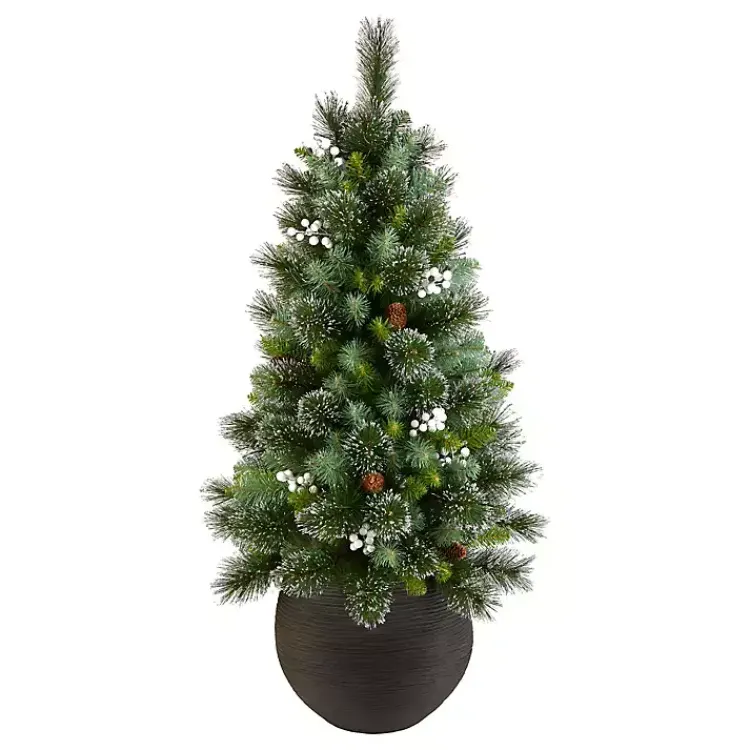 Christmas Trees>Kirklands Home 4 ft. Pre-Lit Glittery Crestwood Spruce Tree