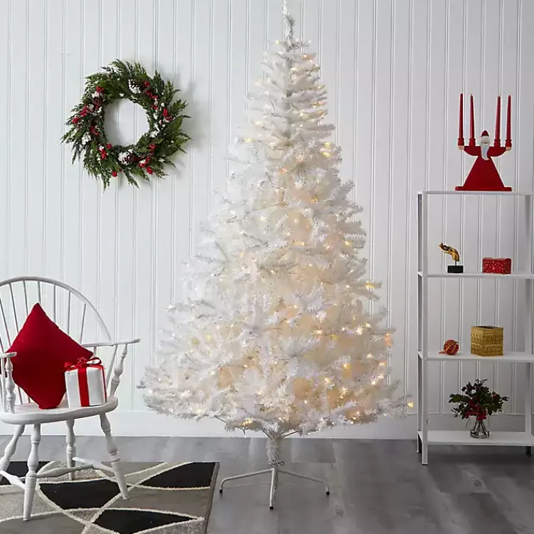 Christmas Trees>Kirklands Home 7.5 ft. Pre-Lit LED White Christmas Tree