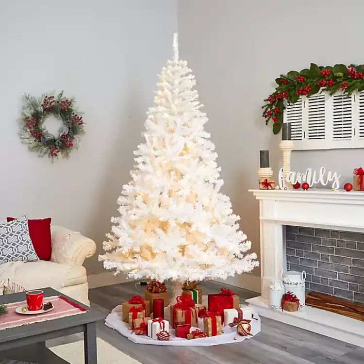Christmas Trees>Kirklands Home 7.5 ft. Pre-Lit LED White Christmas Tree