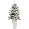 Christmas Trees>Kirklands Home 4.5 ft. Pre-Lit Livingston Fir Tree in White Plant
