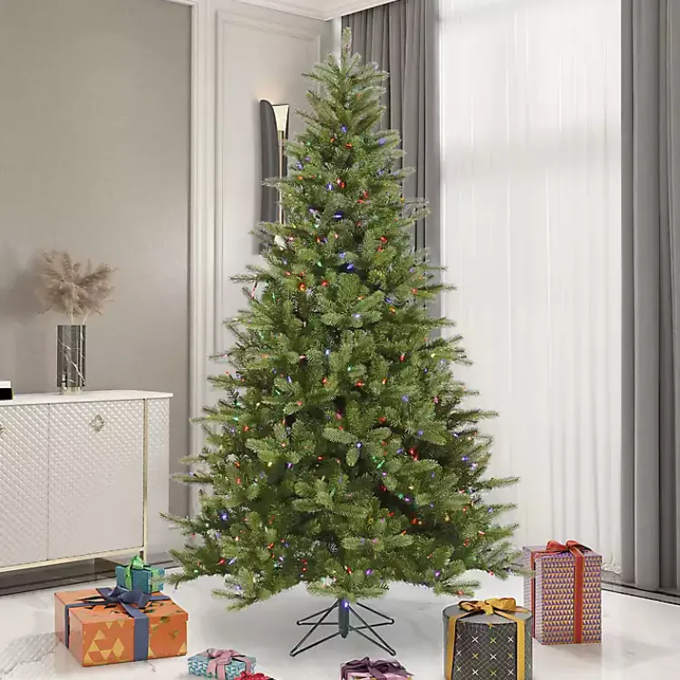 Christmas Trees>Kirklands Home 5.5 ft. Pre-Lit Multicolor Spruce Christmas Tree