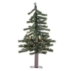 Christmas Arrangements & Garland>Kirklands Home 2 ft. Pre-Lit Natural Alpine Christmas Tree