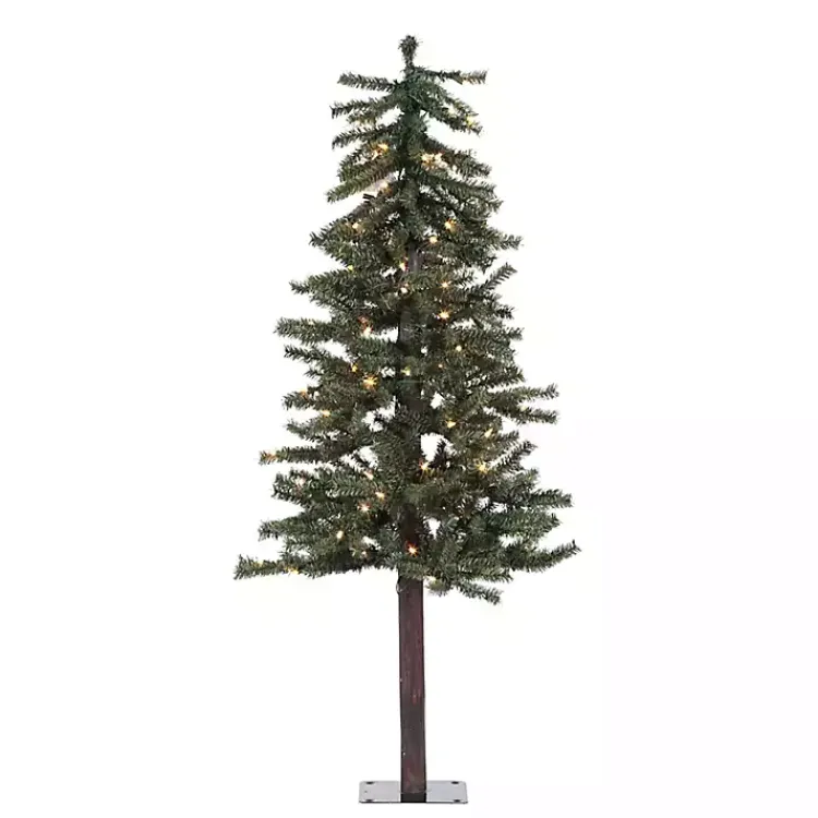Christmas Trees>Kirklands Home 4 ft. Pre-Lit Natural Alpine Christmas Tree