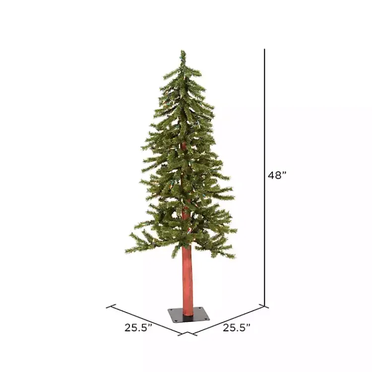 Christmas Trees>Kirklands Home 4 ft. Pre-Lit Natural Alpine Christmas Tree