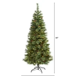 Christmas Trees>Kirklands Home 6 ft. Pre-Lit Pine and Pinecone Christmas Tree