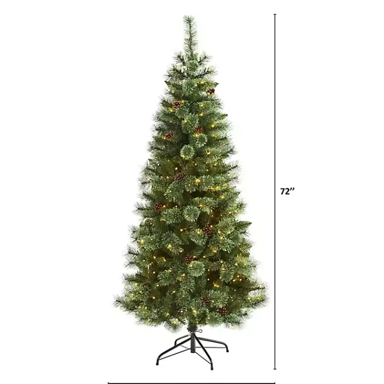 Christmas Trees>Kirklands Home 6 ft. Pre-Lit Pine and Pinecone Christmas Tree