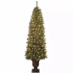 Christmas Trees>Kirklands Home 7 ft. Pre-Lit Pine Christmas Tree in Bronze Urn