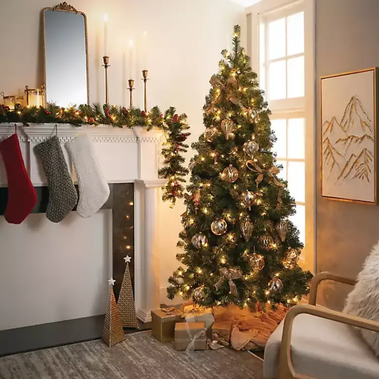 Christmas Trees>Kirklands Home 6.5 ft. Pre-Lit Pine Christmas Tree