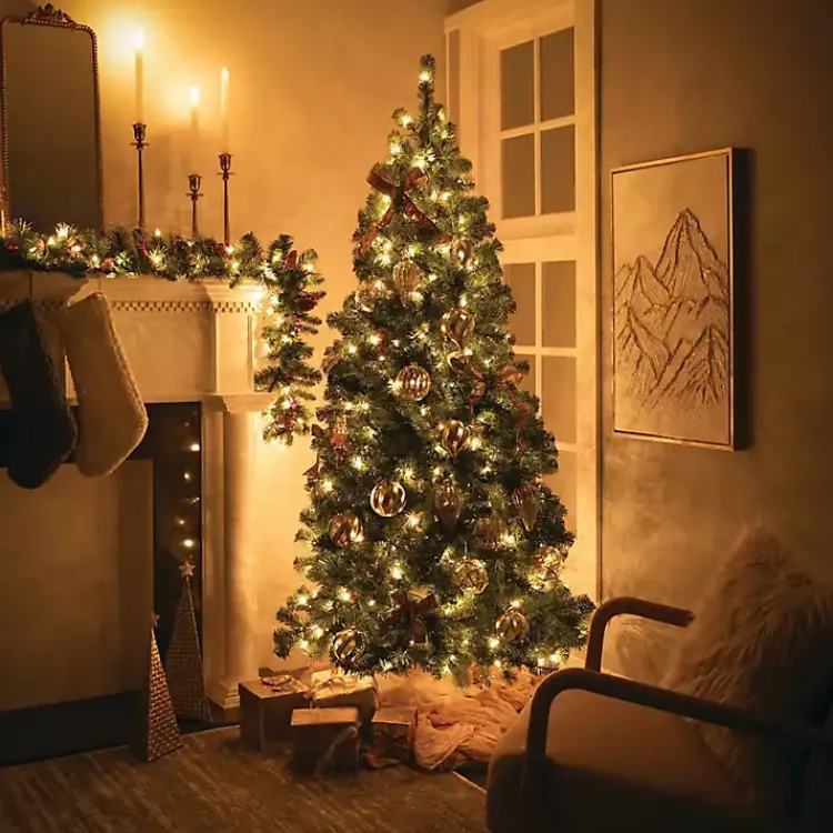 Christmas Trees>Kirklands Home 6.5 ft. Pre-Lit Pine Christmas Tree
