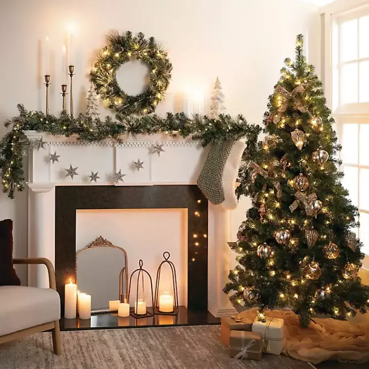 Christmas Trees>Kirklands Home 6.5 ft. Pre-Lit Pine Christmas Tree