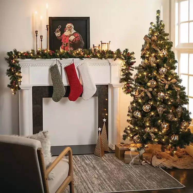 Christmas Trees>Kirklands Home 6.5 ft. Pre-Lit Pine Christmas Tree