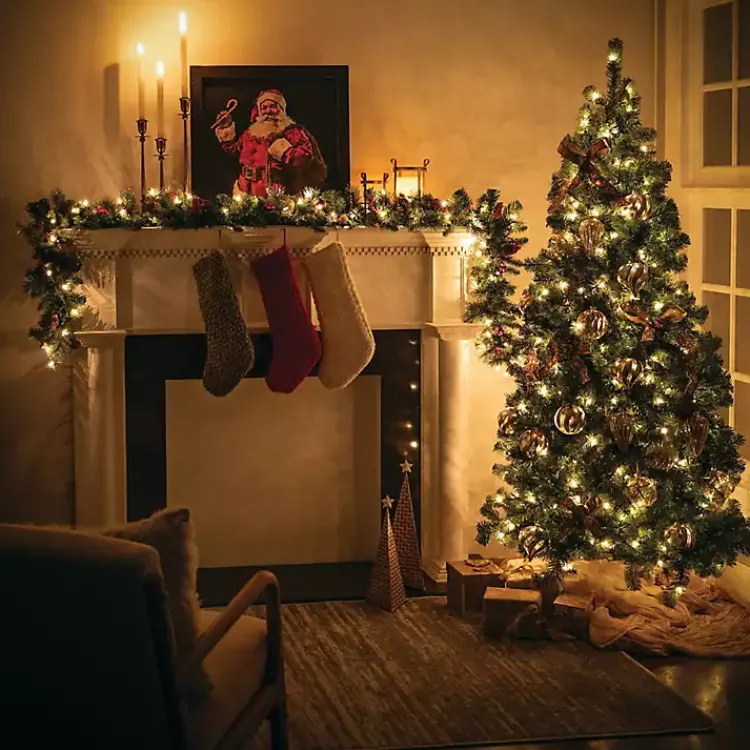 Christmas Trees>Kirklands Home 6.5 ft. Pre-Lit Pine Christmas Tree