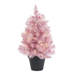 Christmas Arrangements & Garland>Kirklands Home 2 ft. Pre-Lit Christmas Tree Arrangement Pink