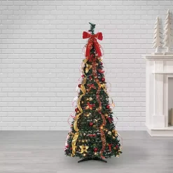 Christmas Trees>Kirklands Home 6 ft. Pre-Lit Pop-Up Decorated Christmas Tree