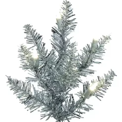 Christmas Arrangements & Garland>Kirklands Home 3 ft. Pre-Lit Tinsel Christmas Tree Silver