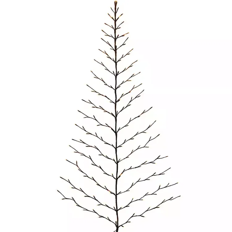 Christmas Art & Wall Decor>Kirklands Home 6 ft. Pre-Lit Twig Wall Hanging Christmas Tree Brown