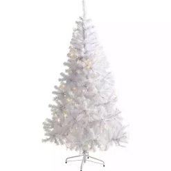 Christmas Trees>Kirklands Home 6 ft. Pre-Lit White Christmas Tree