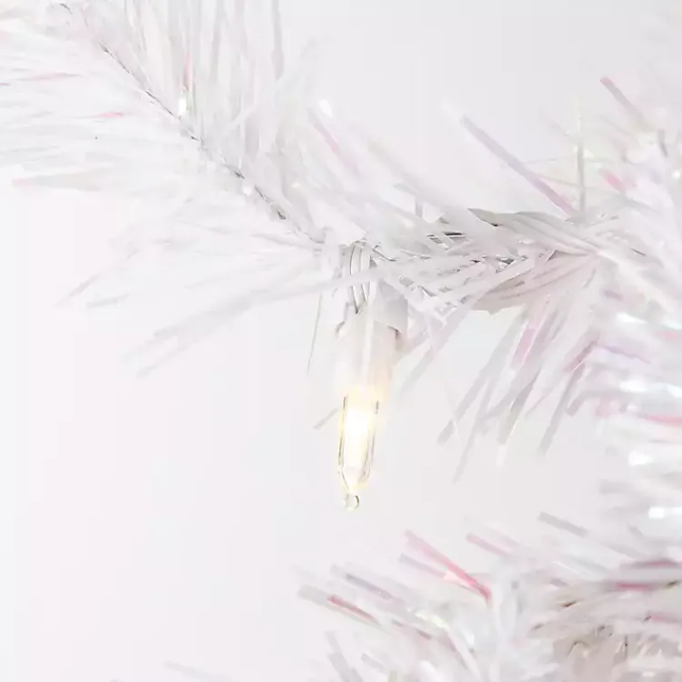 Christmas Trees>Kirklands Home 4 ft. Pre-Lit White Tinsel Christmas Tree