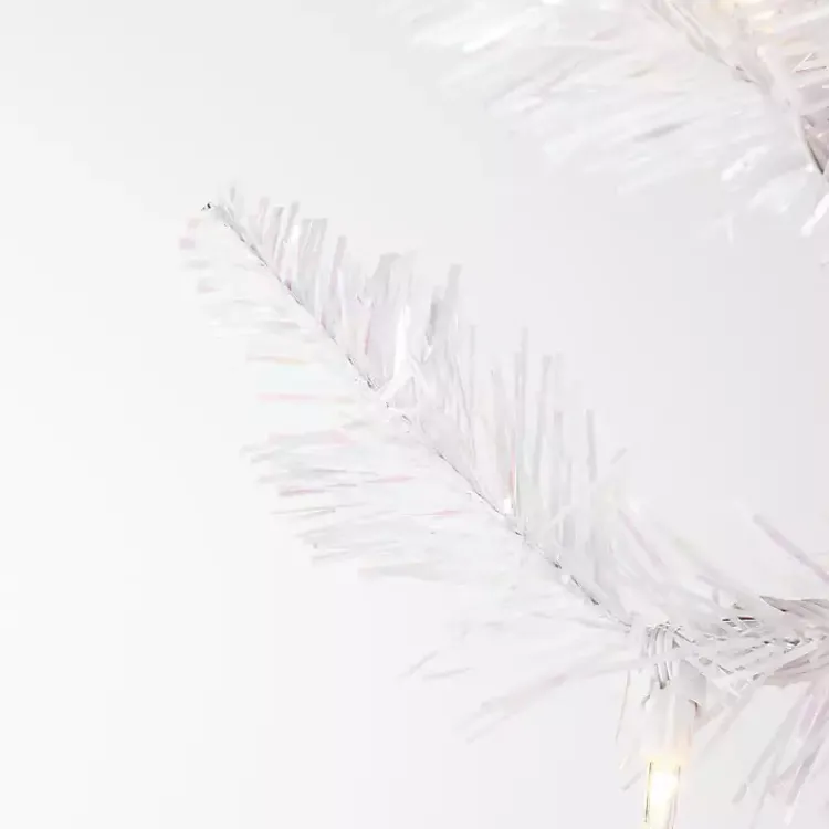 Christmas Trees>Kirklands Home 4 ft. Pre-Lit White Tinsel Christmas Tree