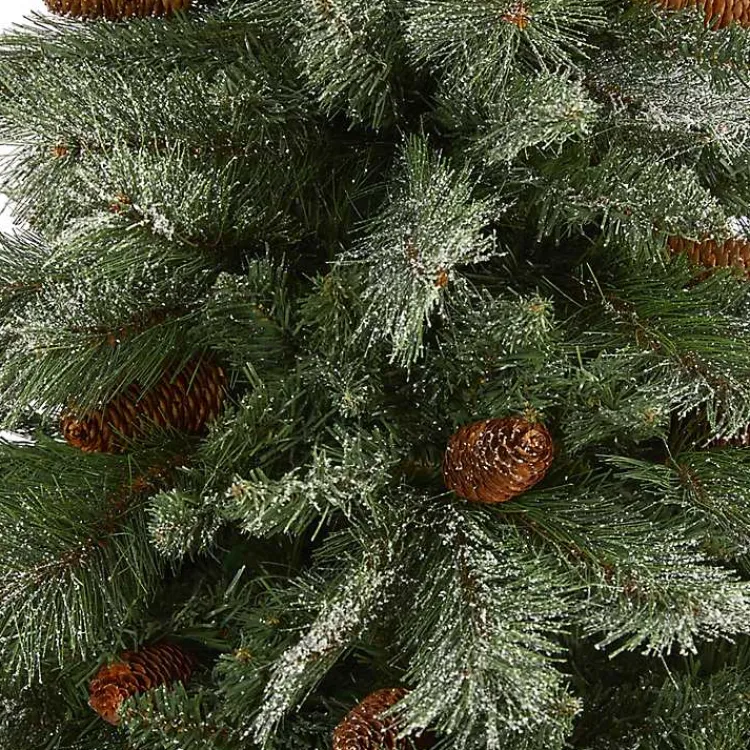 Christmas Trees>Kirklands Home 7 ft. Snowy Pine & Pinecones Christmas Tree