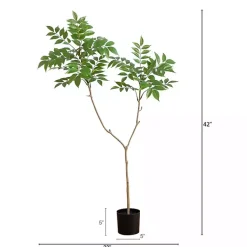 Trees & Topiaries>Kirklands Home 3.5 ft. Sumac Tree in Nursery Planter
