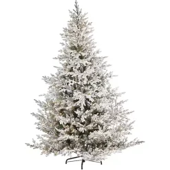 Christmas Trees>Kirklands Home 8 ft. Warm Lit Flocked Fraser Fir Christmas Tree