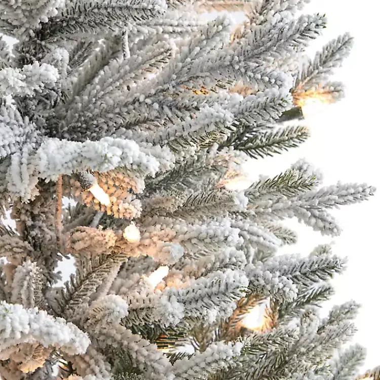 Christmas Trees>Kirklands Home 3 ft. White Lit Flocked Fraser Fir Christmas Tree